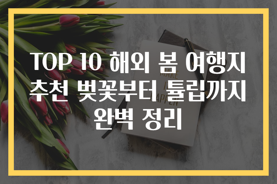 TOP 10 해외 봄 여행지 추천 벚꽃부터 튤립까지 완벽 정리
