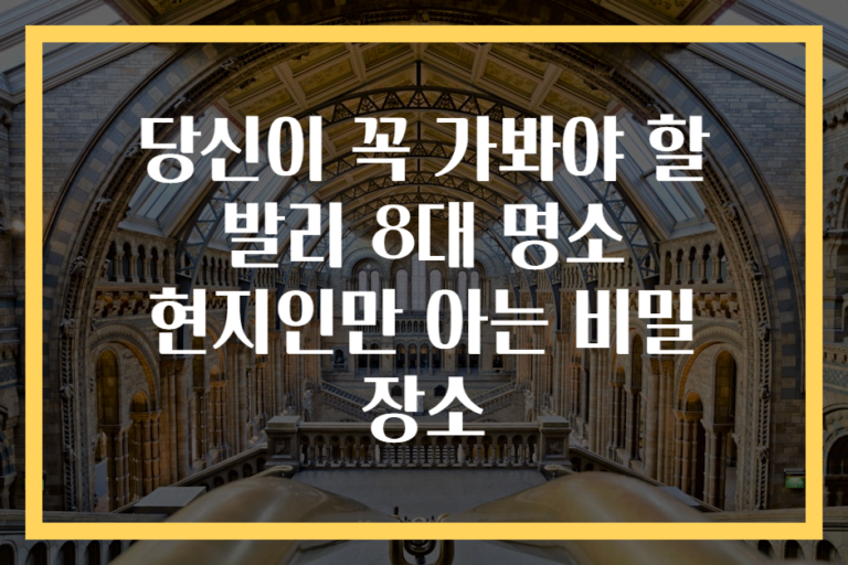 당신이 꼭 가봐야 할 발리 8대 명소 현지인만 아는 비밀 장소