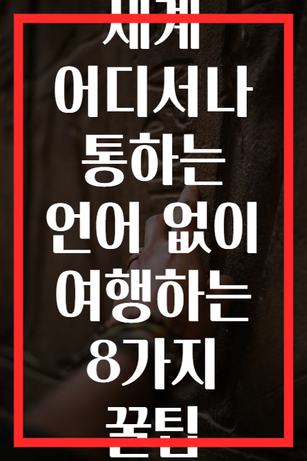 세계 어디서나 통하는 언어 없이 여행하는 8가지 꿀팁