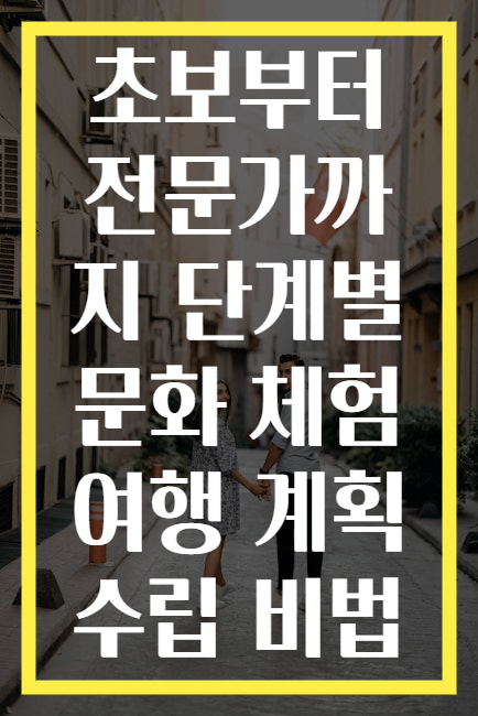 초보부터 전문가까지 단계별 문화 체험 여행 계획 수립 비법