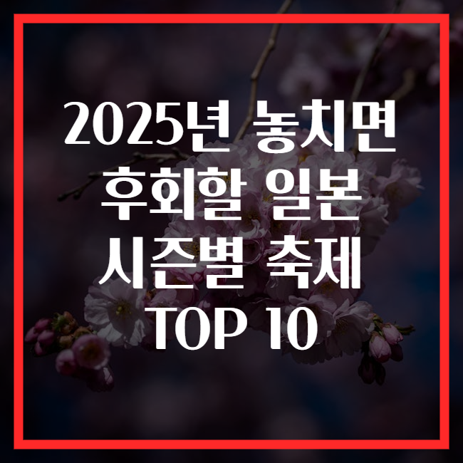 2025년 놓치면 후회할 일본 시즌별 축제 TOP 10