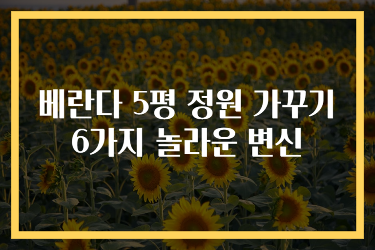 베란다 5평 정원 가꾸기 6가지 놀라운 변신