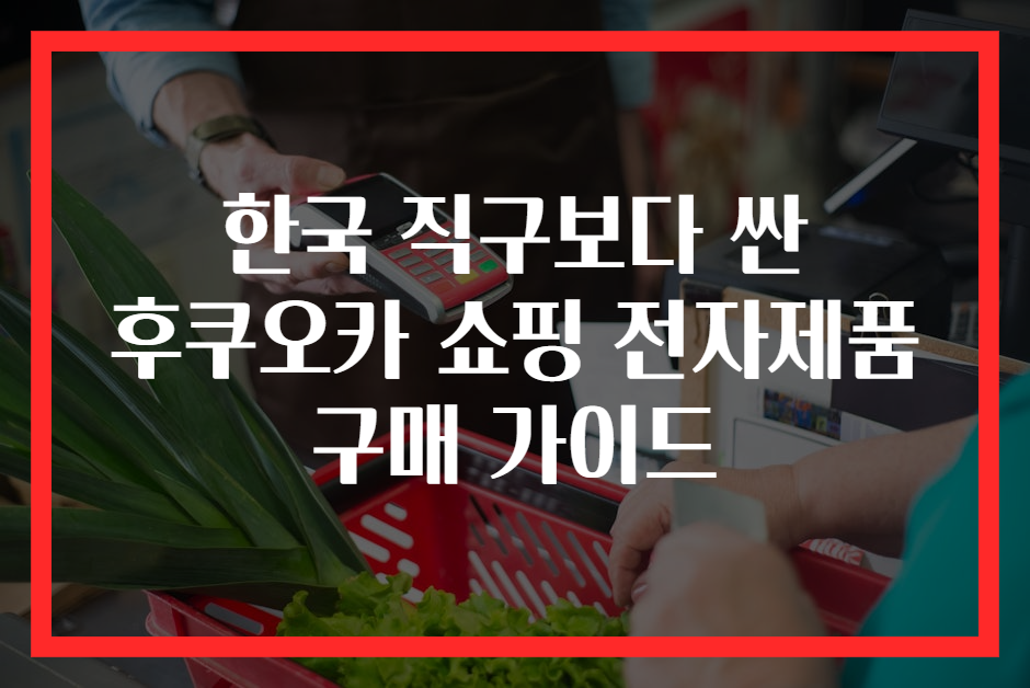 한국 직구보다 싼 후쿠오카 쇼핑 전자제품 구매 가이드