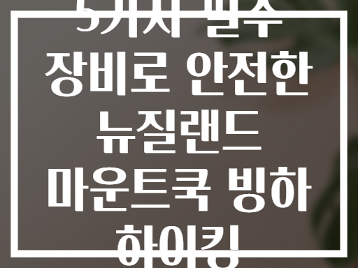 5가지 필수 장비로 안전한 뉴질랜드 마운트쿡 빙하 하이킹