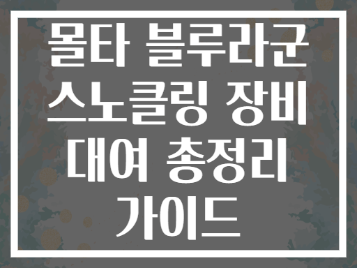 몰타 블루라군 스노클링 장비 대여 총정리 가이드
