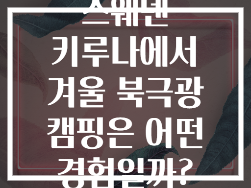 스웨덴 키루나에서 겨울 북극광 캠핑은 어떤 경험일까?