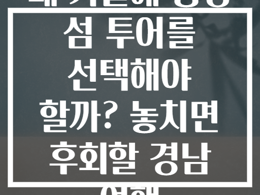 왜 가을에 통영 섬 투어를 선택해야 할까? 놓치면 후회할 경남 여행