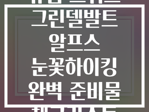 유럽 스위스 그린델발트 알프스 눈꽃하이킹 완벽 준비물 체크리스트