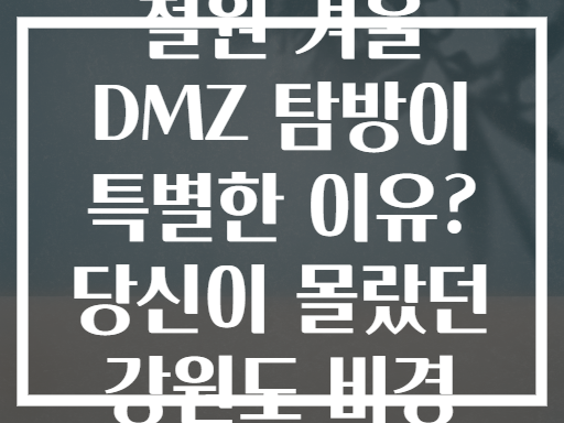 철원 겨울 DMZ 탐방이 특별한 이유? 당신이 몰랐던 강원도 비경
