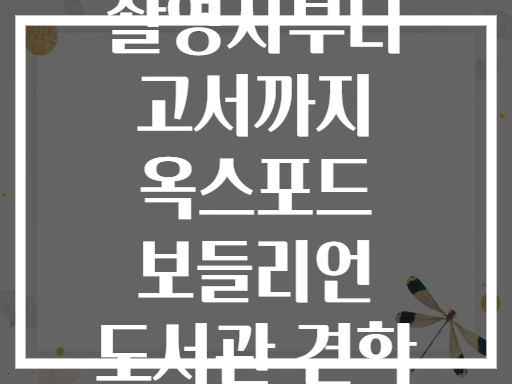 해리포터 촬영지부터 고서까지 옥스포드 보들리언 도서관 견학 완전정복