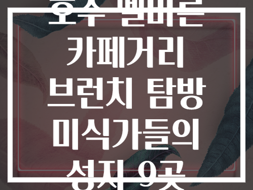 호주 멜버른 카페거리 브런치 탐방 미식가들의 성지 9곳