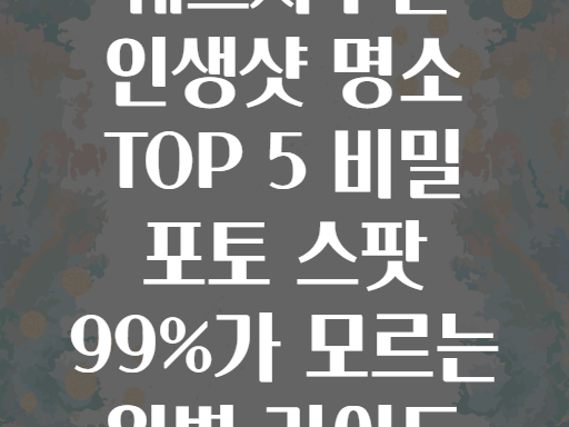 쉐프샤우엔 인생샷 명소 TOP 5! 99%가 모르는 포토 스팟