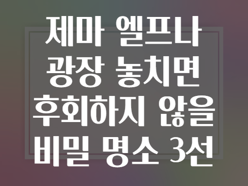 제마 엘프나 광장 놓치면 후회! 현지인만 아는 비밀 명소 3선